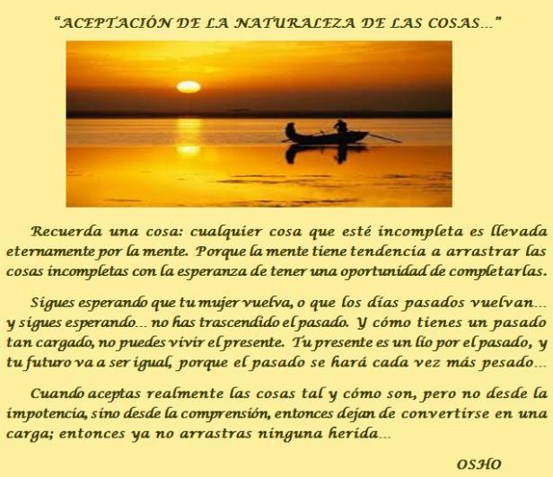 ACEPTACIÓN DE LA NATURALEZA DE LAS COSAS