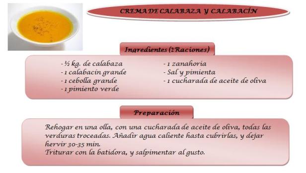 crema de calabaza y calabacin