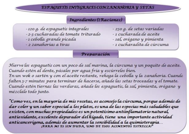 espaguetis con zanahoria y setas